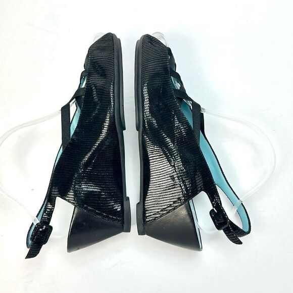 NWOB Thierry Rabotin Wedge Sandals Black Leather Slingback Italy 40 US 9,5 - Picture 8 of 15